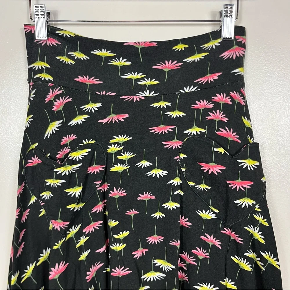 Effie’s Heart Floral Midi Skirt‎ Small Boho Hippie Twee Pockets